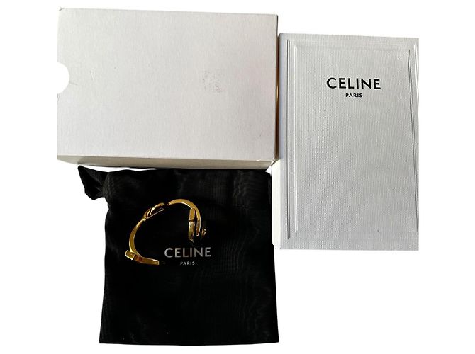 Céline Bracciale rigido Celine in metallo dorato D'oro - vista 9
