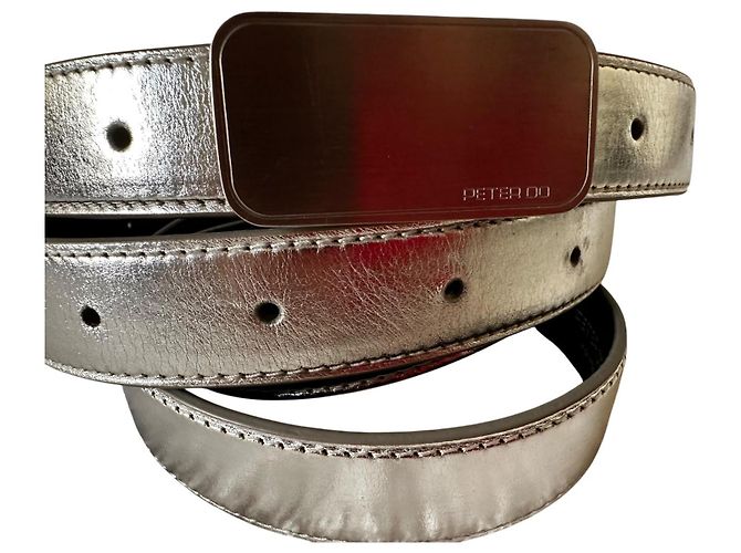 Autre Marque Peter Do Gürtel aus silbernem Leder - Ansicht 2