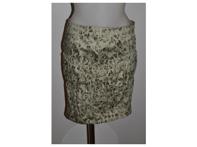 Ermanno Scervino Falda corta estampada Castaño Beige Verde Estampado de leopardo - vista 2