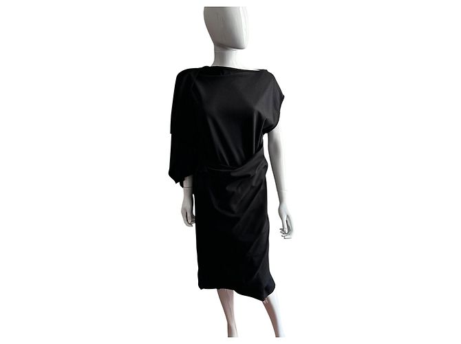 Vestido negro Ann Demeulemeester drapeado - vista 13