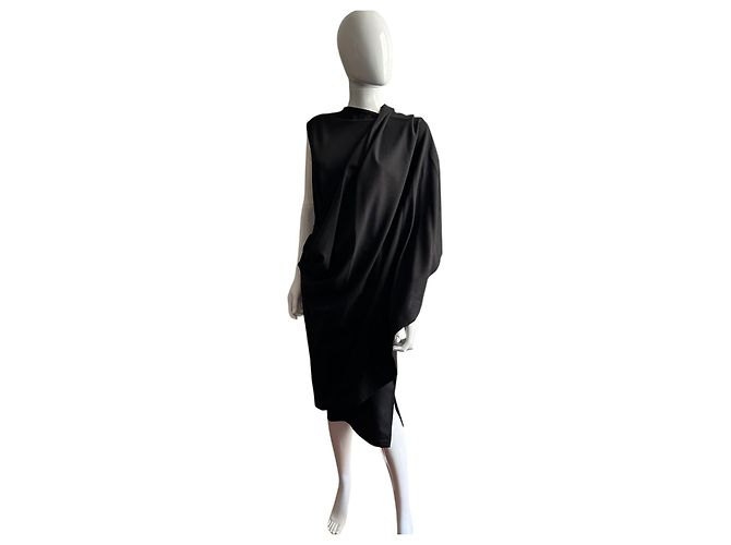 Vestido negro Ann Demeulemeester drapeado - vista 14