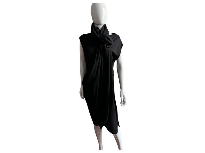 Vestido negro Ann Demeulemeester drapeado - vista 15