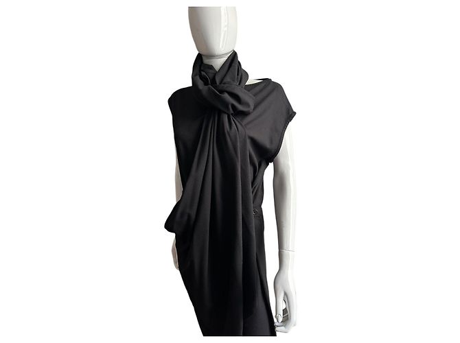 Vestido negro Ann Demeulemeester drapeado - vista 16
