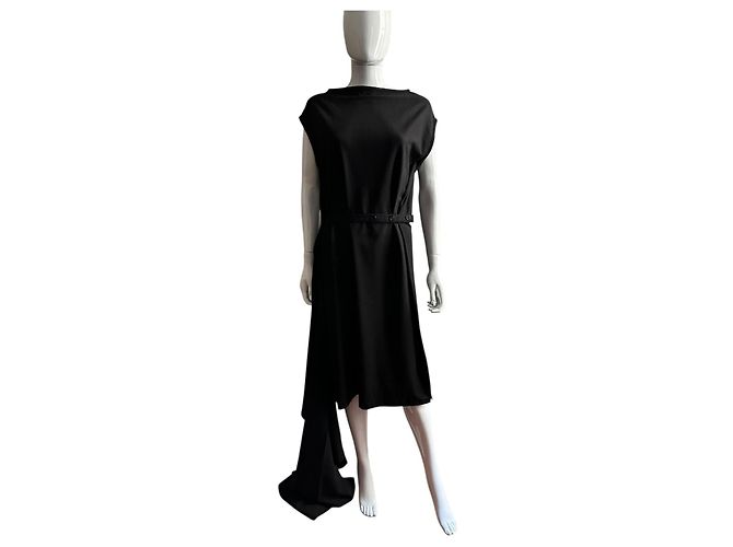 Vestido negro Ann Demeulemeester drapeado - vista 5