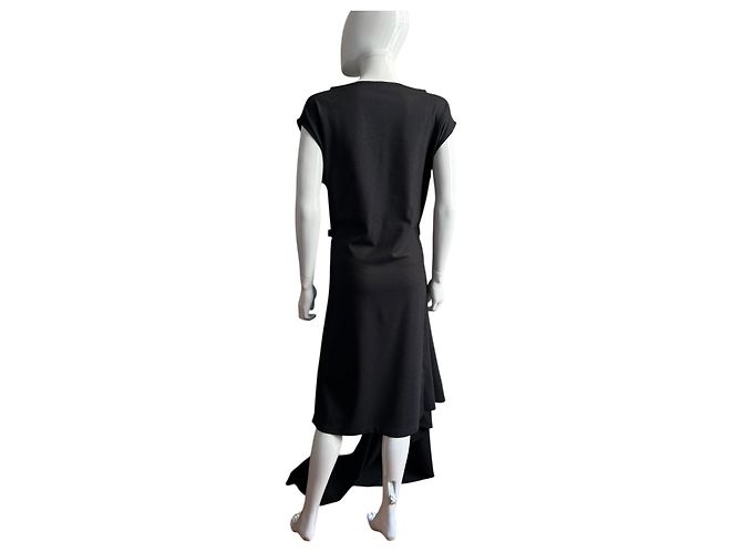 Vestido negro Ann Demeulemeester drapeado - vista 6