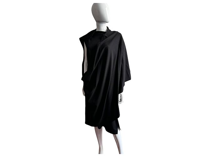 Vestido negro Ann Demeulemeester drapeado - vista 7