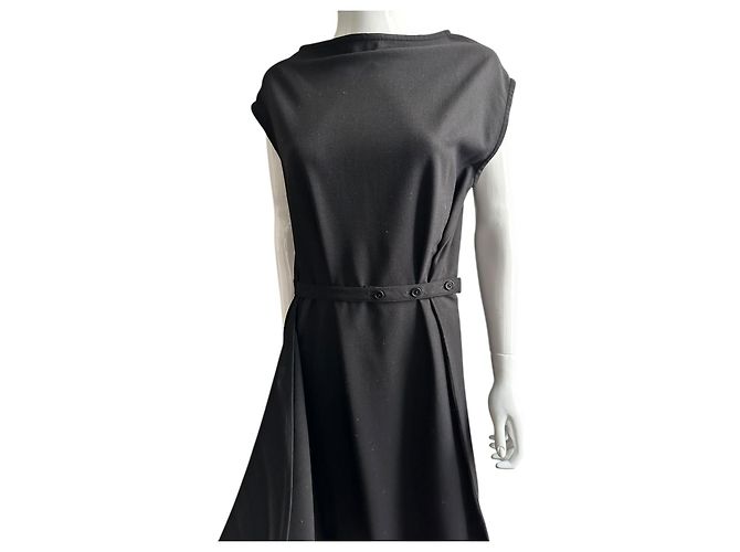 Vestido negro Ann Demeulemeester drapeado - vista 8