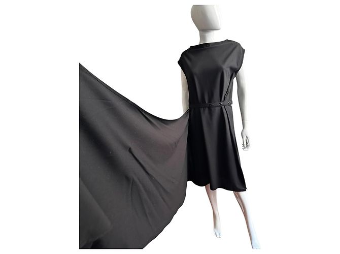 Vestido negro Ann Demeulemeester drapeado - vista 9