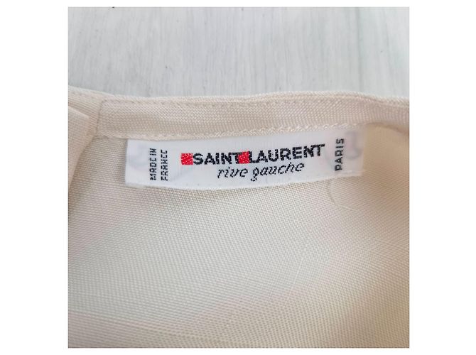 Yves Saint Laurent YSL 1980s camicia bianca da donna con gemelli Bianco Bianco sporco - vista 2