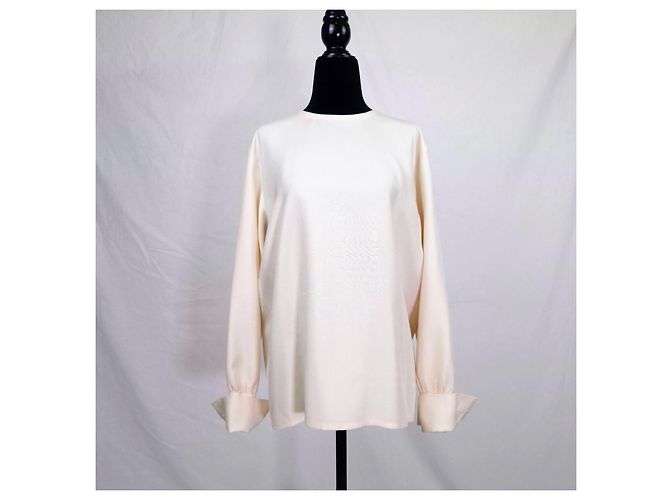 Yves Saint Laurent YSL 1980s camicia bianca da donna con gemelli Bianco Bianco sporco - vista 3