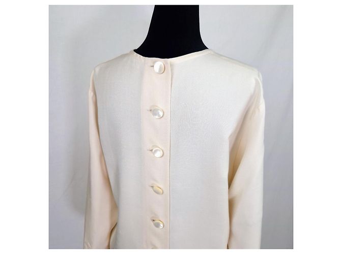 Yves Saint Laurent YSL 1980s camicia bianca da donna con gemelli Bianco Bianco sporco - vista 7
