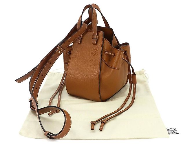Borsa Loewe Hammock Drawstring Mini Marrone - vista 2
