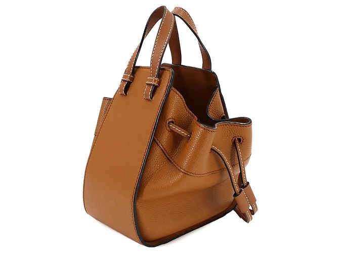 Borsa Loewe Hammock Drawstring Mini Marrone - vista 4