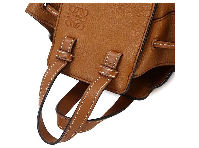 Borsa Loewe Hammock Drawstring Mini Marrone - vista 6