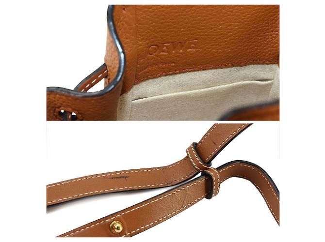 Borsa Loewe Hammock Drawstring Mini Marrone - vista 8