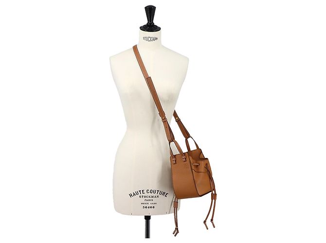 Borsa Loewe Hammock Drawstring Mini Marrone - vista 9