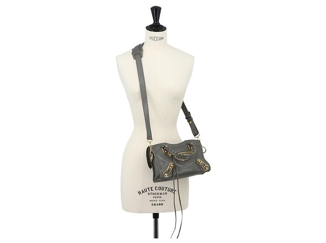 Borsa Balenciaga Classic Metallic Edge Mini City Marrone Metallico - vista 10