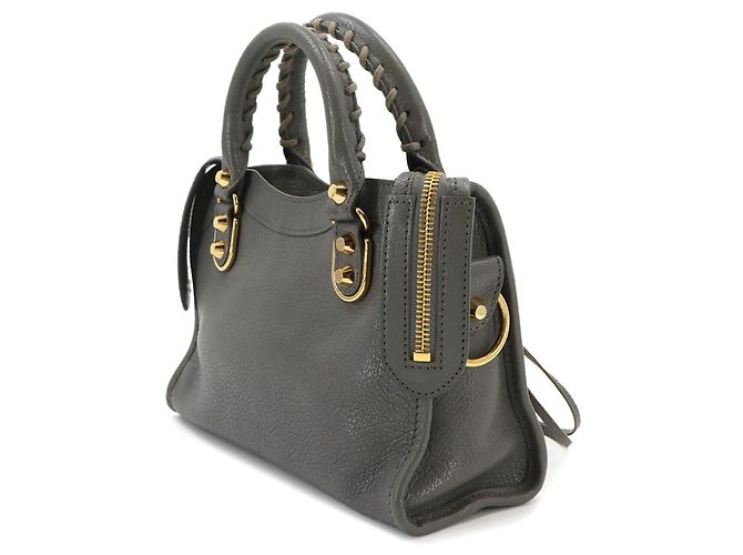 Borsa Balenciaga Classic Metallic Edge Mini City Marrone Metallico - vista 4