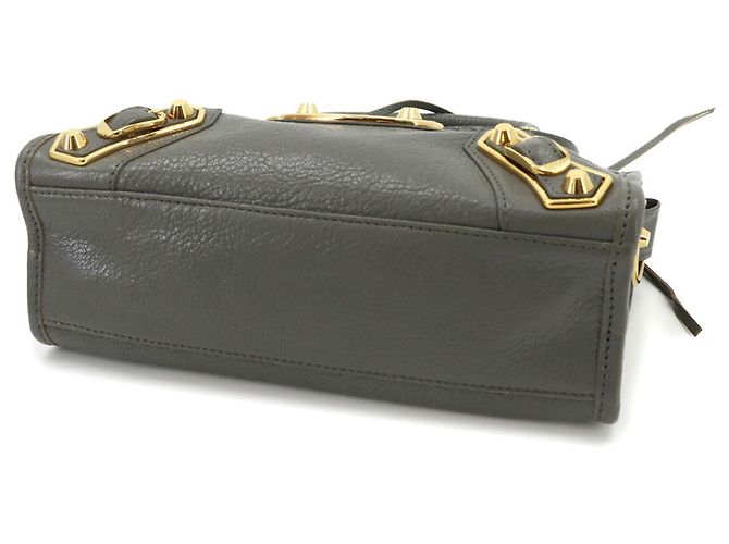 Borsa Balenciaga Classic Metallic Edge Mini City Marrone Metallico - vista 5