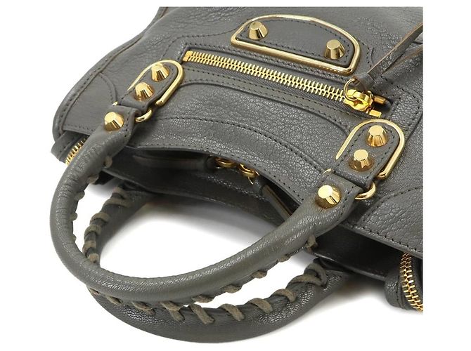 Borsa Balenciaga Classic Metallic Edge Mini City Marrone Metallico - vista 6