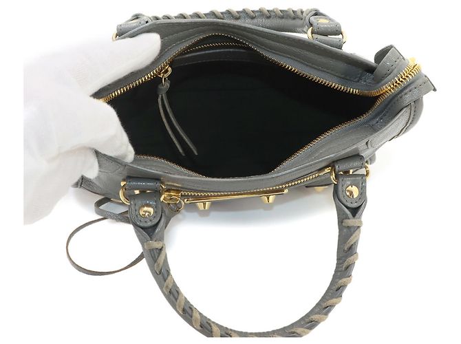 Borsa Balenciaga Classic Metallic Edge Mini City Marrone Metallico - vista 7
