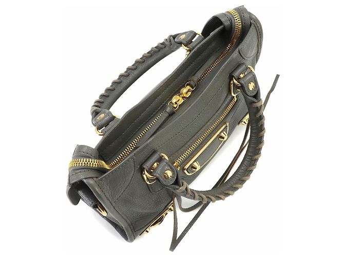 Borsa Balenciaga Classic Metallic Edge Mini City Marrone Metallico - vista 9