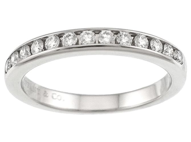 Tiffany & Co. Half Diamond Platinum Eternity Ring Silber - Ansicht 2