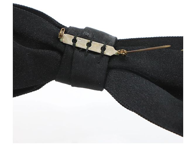 Spilla Chanel in nastro di raso nero - vista 5