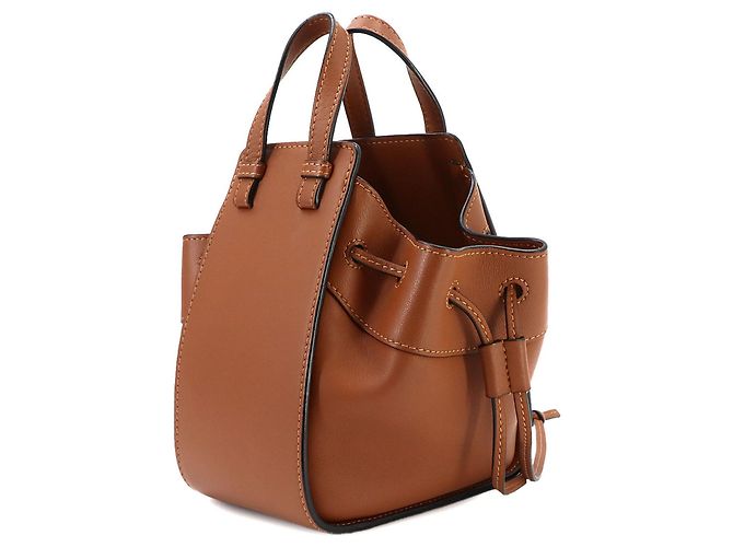 Borsa Loewe Hammock Drawstring Mini Marrone - vista 3