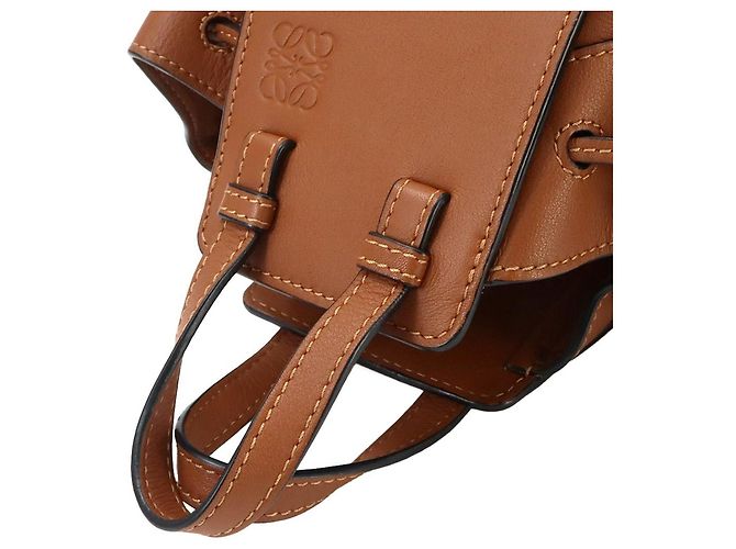 Borsa Loewe Hammock Drawstring Mini Marrone - vista 5