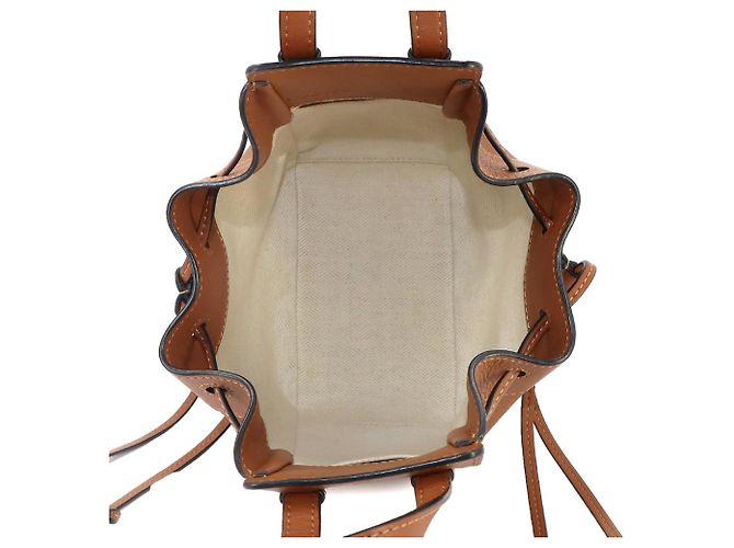 Borsa Loewe Hammock Drawstring Mini Marrone - vista 6