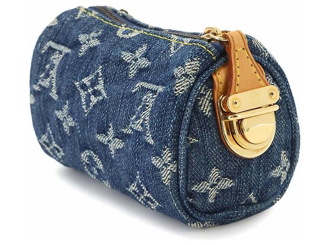 Pouch Louis Vuitton Monogram Denim Trousse Speedy PM Blu Monogramma - vista 3