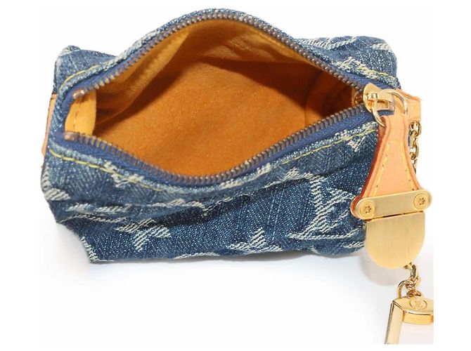 Pouch Louis Vuitton Monogram Denim Trousse Speedy PM Blu Monogramma - vista 5