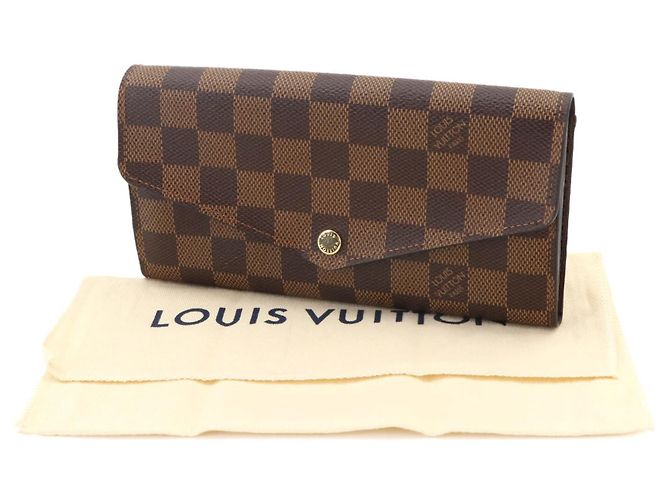 Louis Vuitton Damier Portefeuille Sarah Bi-fold Long Wallet Castaño Damier ebene - vista 2