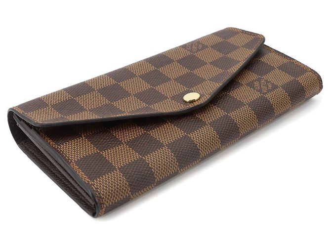 Louis Vuitton Damier Portefeuille Sarah Bi-fold Long Wallet Castaño Damier ebene - vista 4