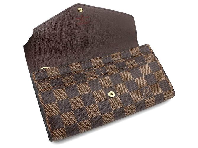 Louis Vuitton Damier Portefeuille Sarah Bi-fold Long Wallet Castaño Damier ebene - vista 6