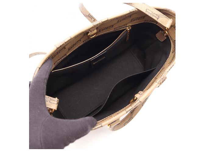 Borsa a mano 2-Way Balenciaga Signature Small Shopper Marrone - vista 3