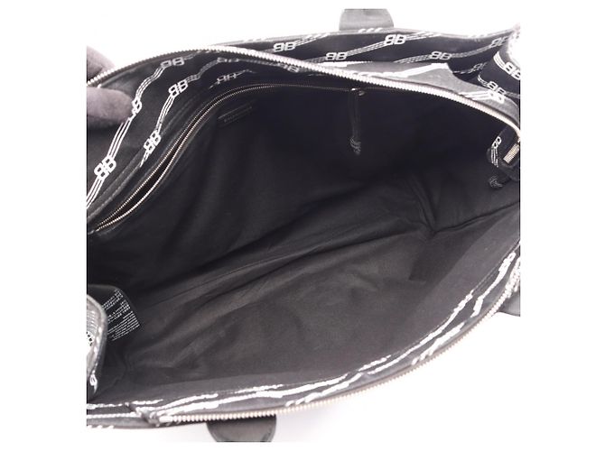 Everyday Borsa Tote Large Balenciaga BB Monogram Trade Nero Bianco - vista 3
