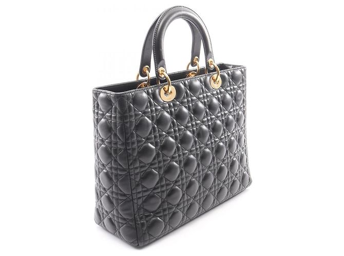Christian Dior Dior Lady Large Cannage 2-Way Handbag Nero - vista 2