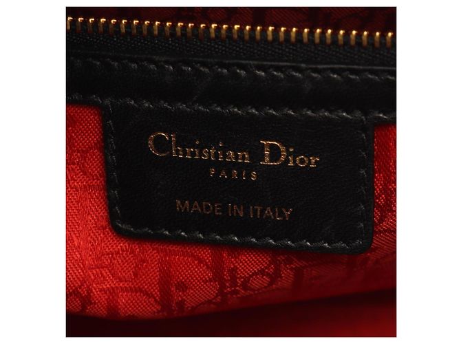 Christian Dior Dior Lady Large Cannage 2-Way Handbag Nero - vista 4