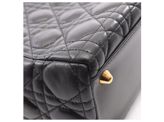 Christian Dior Dior Lady Large Cannage 2-Way Handbag Nero - vista 8