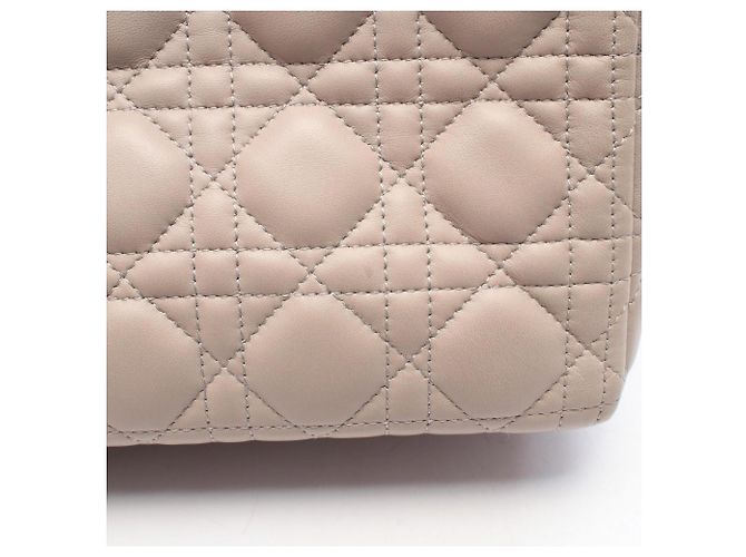 Christian Dior Dior Lady Large Borsa a mano 2-Way Beige - vista 5
