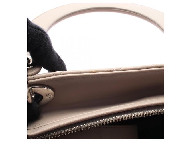 Christian Dior Dior Lady Large Borsa a mano 2-Way Beige - vista 6
