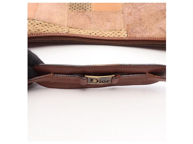 Borsa a Tracolla Patchwork Christian Dior Marrone Multicolore - vista 11