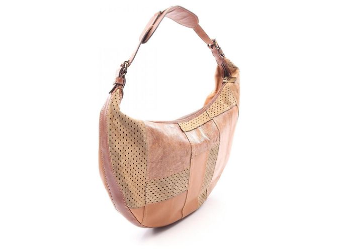 Borsa a Tracolla Patchwork Christian Dior Marrone Multicolore - vista 2