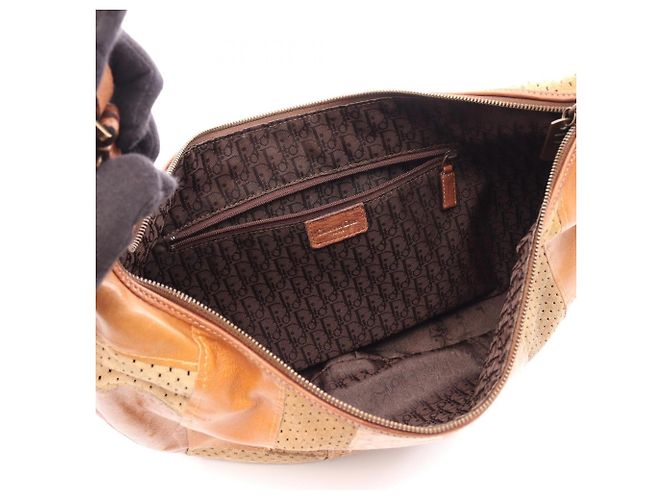 Borsa a Tracolla Patchwork Christian Dior Marrone Multicolore - vista 3
