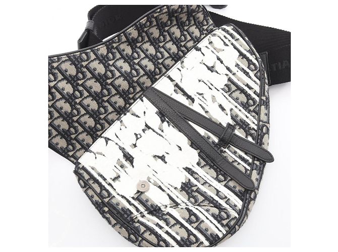 Borsa Saddle Christian Dior Dior x Raymond Pettibon Nero Bianco Blu navy - vista 8