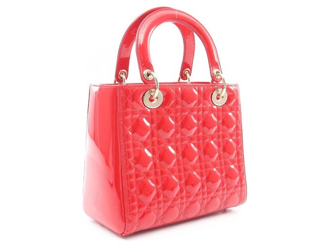 Christian Dior Dior LADY DIOR Cannage Borsa a mano 2-Way Rosso - vista 2