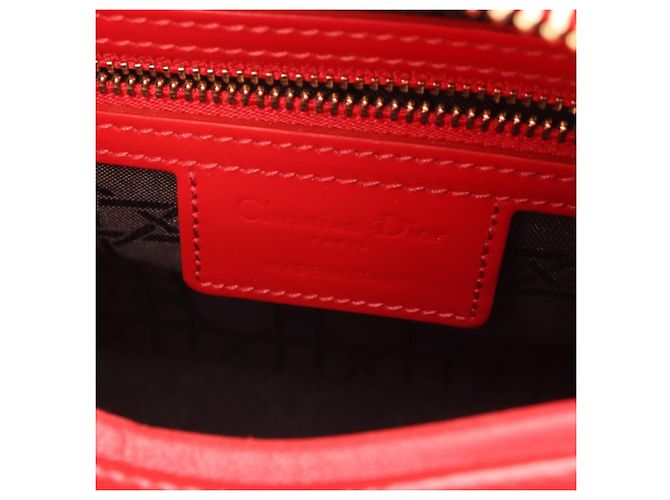 Christian Dior Dior LADY DIOR Cannage Borsa a mano 2-Way Rosso - vista 4
