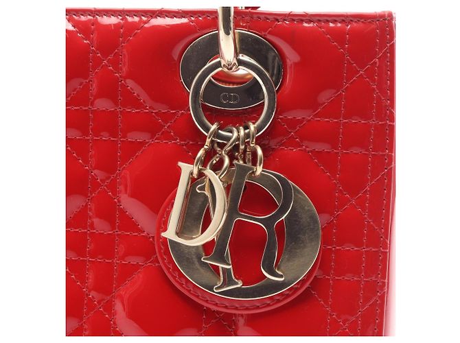 Christian Dior Dior LADY DIOR Cannage Borsa a mano 2-Way Rosso - vista 5
